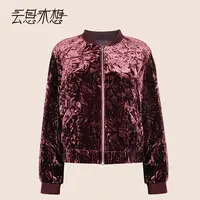 Ysimo-X云思木想 冰花丝绒 新款短款100桑蚕丝棒球领鹅绒服14043