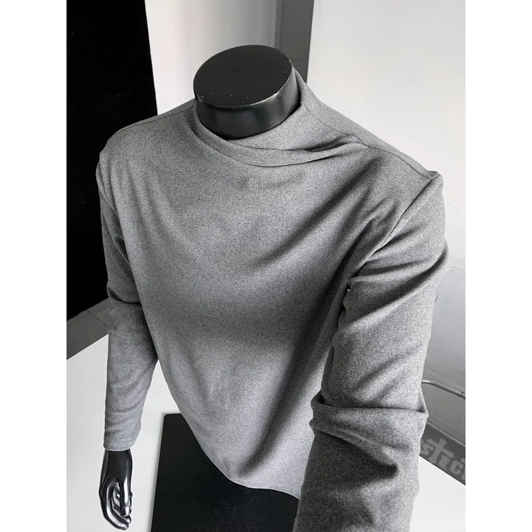 不规则拼接解构长袖t恤男秋冬美式cleanfit潮牌德绒内搭打底衫