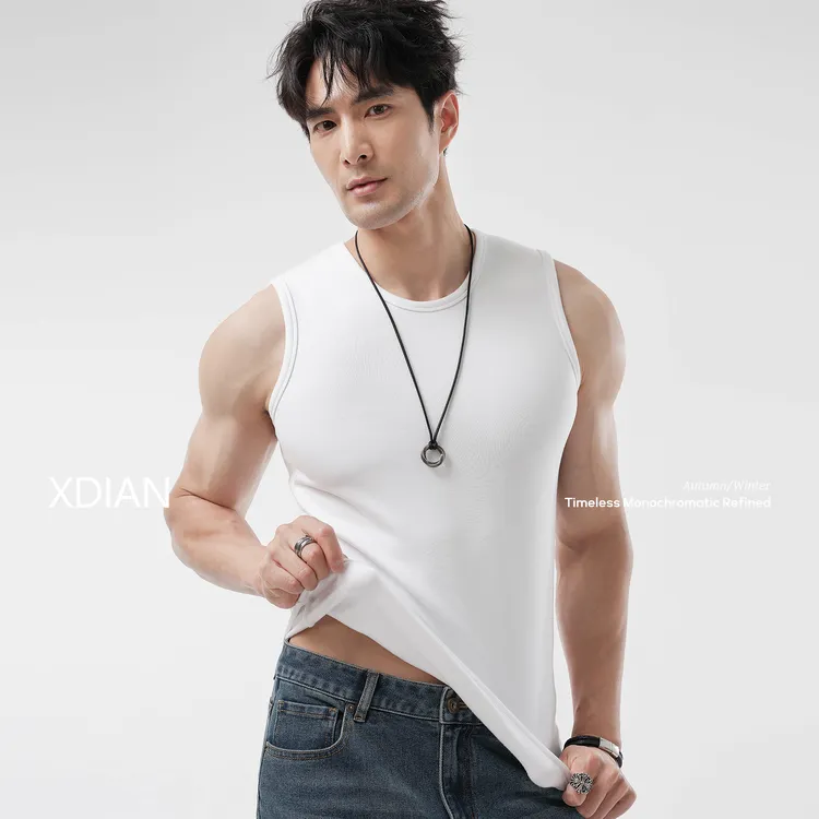 XDIAN/续点加绒背心紧身无袖抗起球男士秋冬坎肩打底7A抗菌