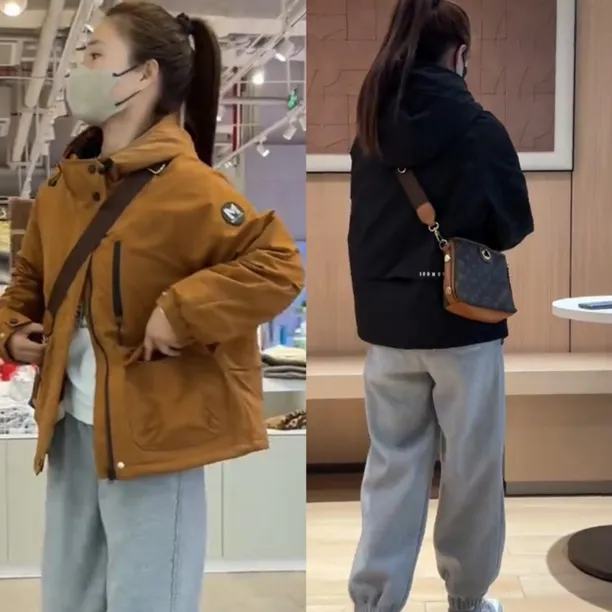 小个子工装加绒加厚棉服女2025冬新款连帽休闲宽松派克服外套