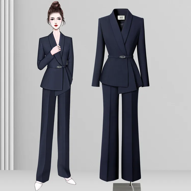 职场西装套装女时尚优雅上班族通勤美容师酒店经理修身职业工作服