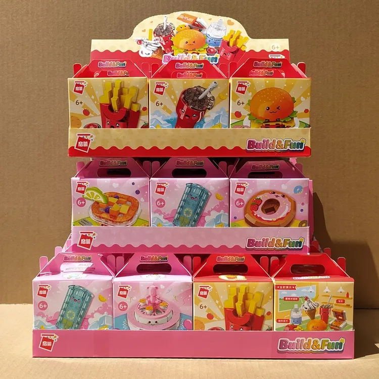 启蒙积木35011汉堡薯条创意快餐店过家家玩具幼儿园活动礼物