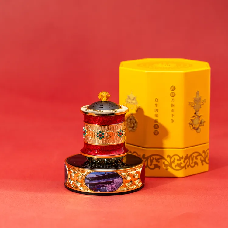 缘起五臺  五台山转经筒车摆件