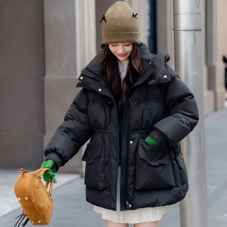 YAYA/鸭鸭休闲加厚冬季新款时尚连帽百搭90绒羽绒服YE4B620732N