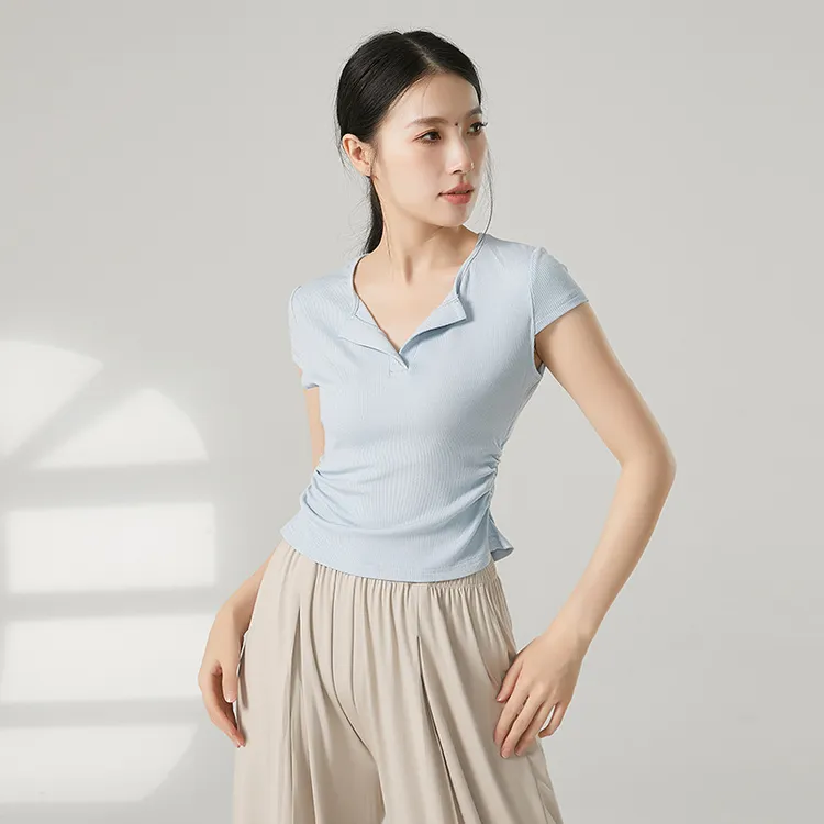 现代舞服练功服夏季新款短袖上衣日常可穿中国舞蹈形体服装训练
