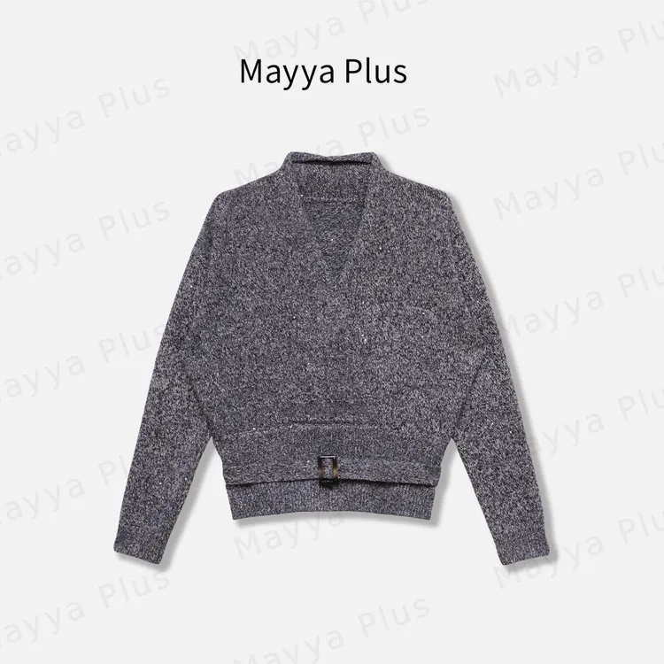 【暖风故事】Mayya Plus麦芽定制气质显瘦毛茸茸毛织上衣32548012