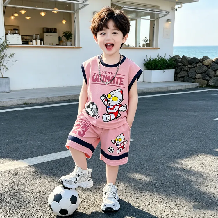 经典奥特曼男童运动无袖套装夏装2026新款夏季儿童时髦背心两件套