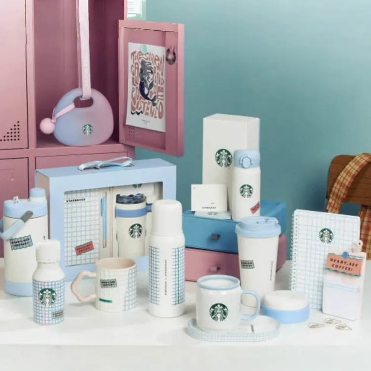 星巴克杯子2025回归校园时尚复古陶瓷马克杯不锈钢吸管保温随行杯