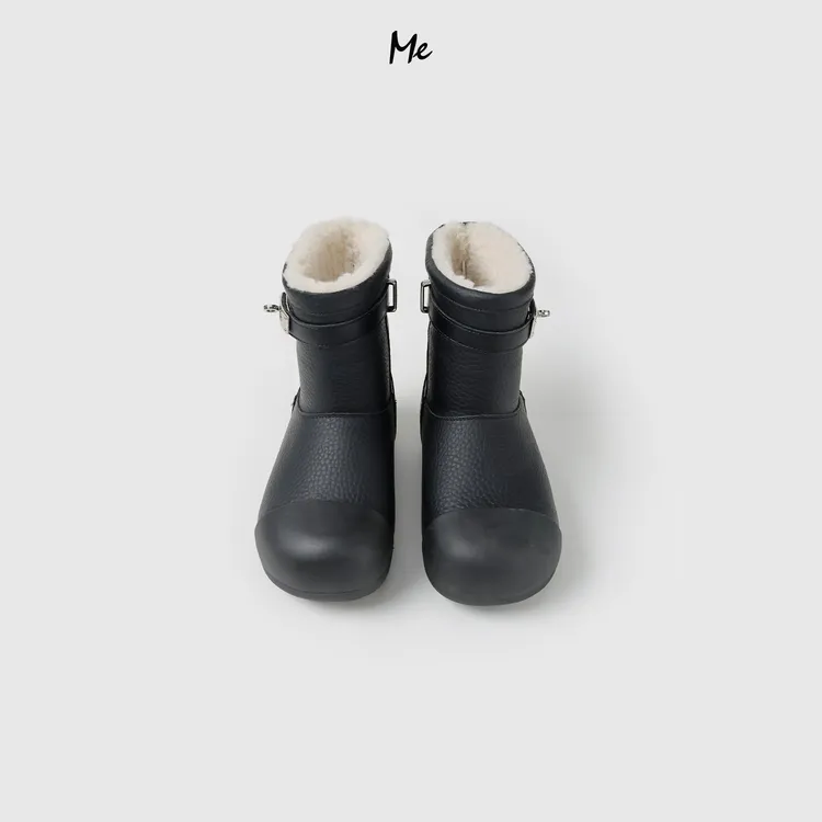 ME【凯扣加绒豆豆靴（防雪不湿）】重磅荔枝纹小牛皮鞋子MESA4866