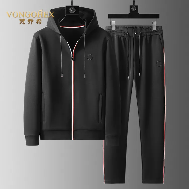 VONGOHEX开衫卫衣连帽休闲运动套装男士春秋季新款襦软亲肤两件套