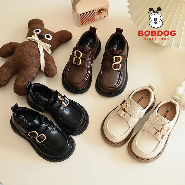 巴布豆女童鞋子儿童公主小皮鞋2025春秋款英伦风女孩乐福单鞋演出