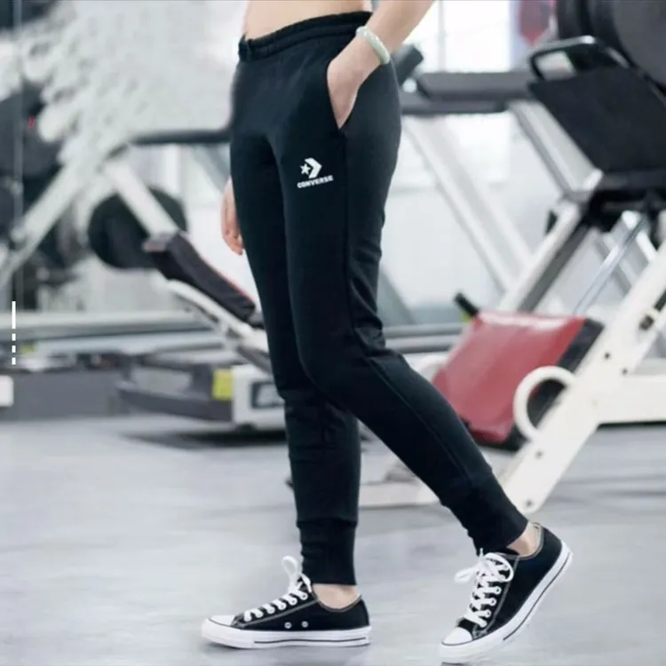 Converse匡威字母刺绣针织束脚运动卫裤女款黑色10008924-A01