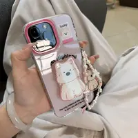 粉线条西高地适用苹果13/16/17promax手机壳VIVO华为OPPO小米15女