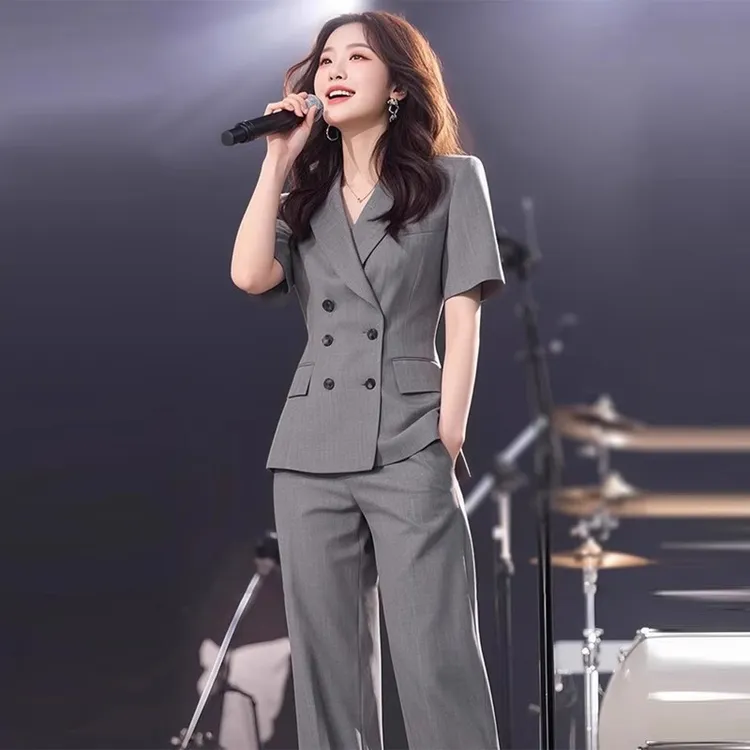 2025夏季新款一整套夏装穿搭套装气质干练女装西装上衣裤子两件套
