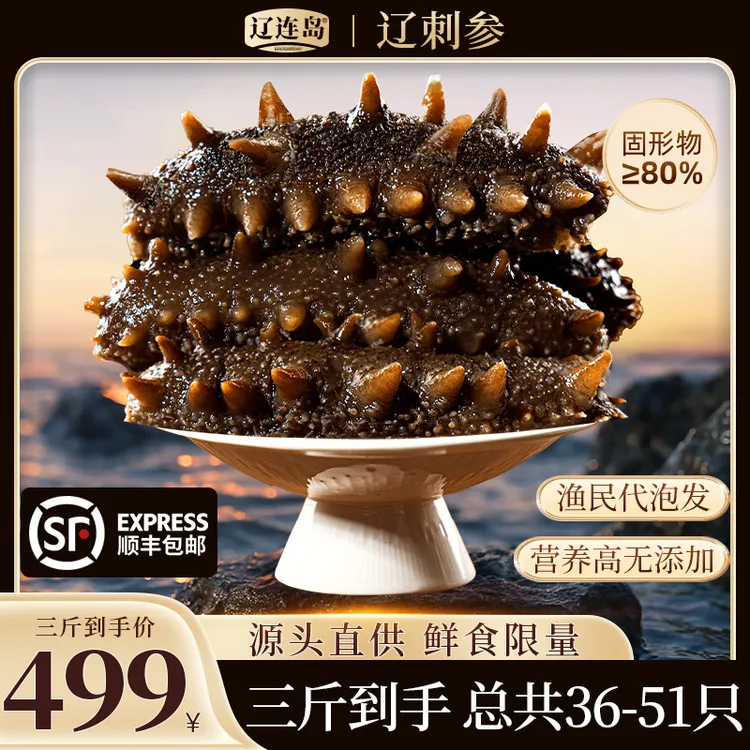 辽连岛高品质辽刺参 即食海参高营养一斤12-17头 三斤到手36-51头