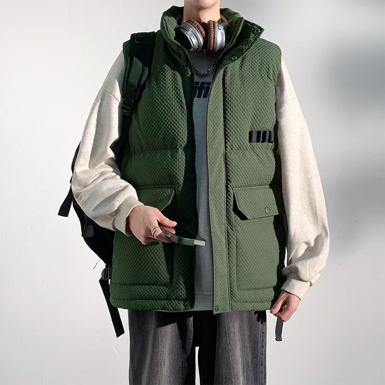 2025新款马甲男士冬季加厚保暖工装无袖坎肩美式潮流男士冬季外套