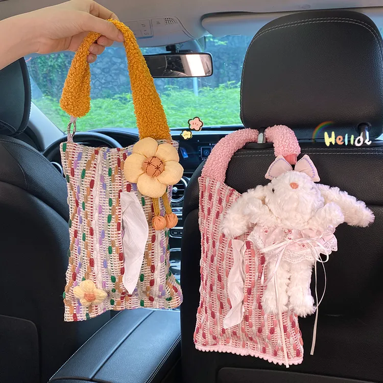 车载纸巾盒2025新款汽车座椅背挂袋卡通可爱女生车内饰收纳纸巾袋