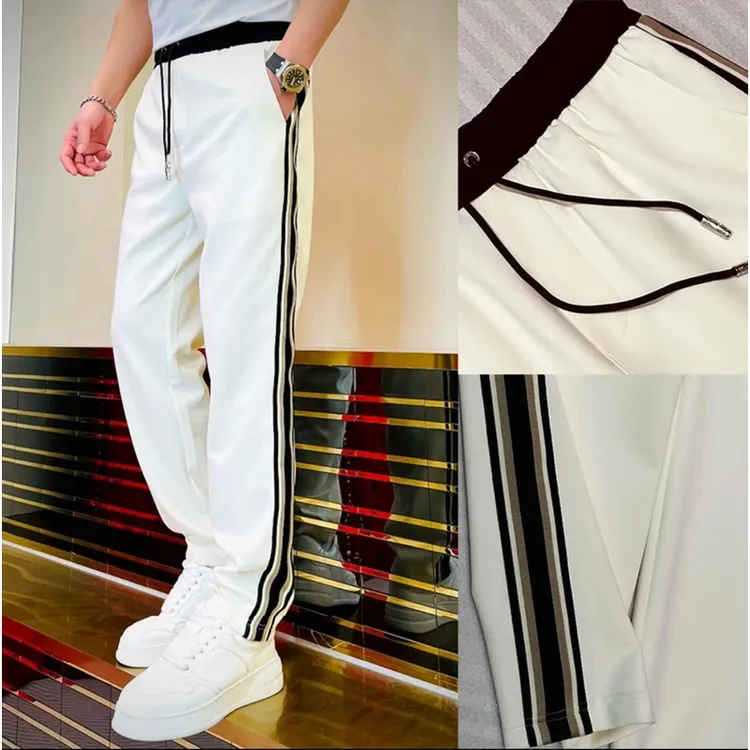 【现货直发】2025新款春季男士轻奢时尚潮流百搭直筒弹力宽松休闲裤