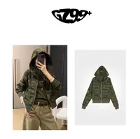 九儿【造梦主义】秋季新款时尚设计感双拉链连帽迷彩外套-T6707