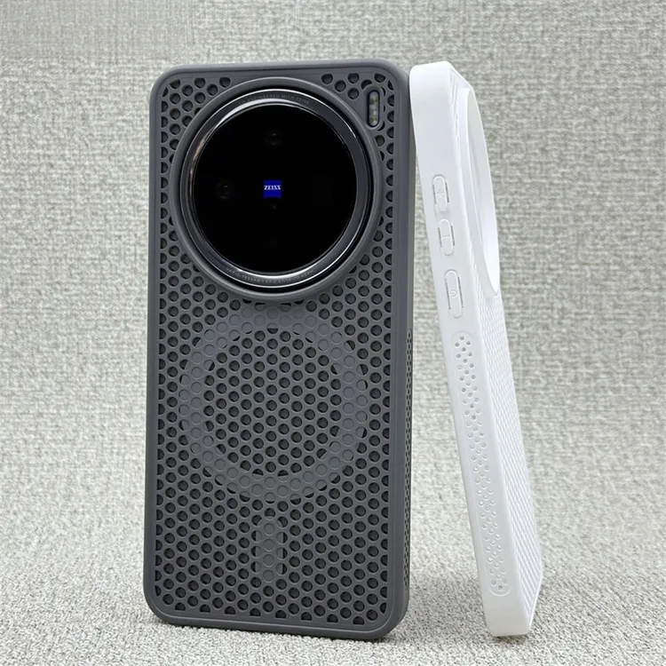 适用vivoX200手机壳蜂窝散热磁吸X100Pro软胶防摔mini肤感散热孔