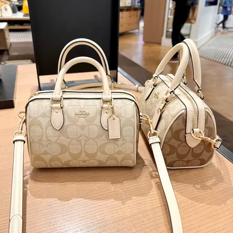 香港女包2025新款奢侈品百搭单肩斜跨包经典老花手提波士顿枕头包