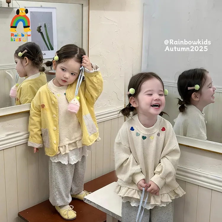 【彩虹家】2025秋款女童韩系卡通外套灯笼套装-66095