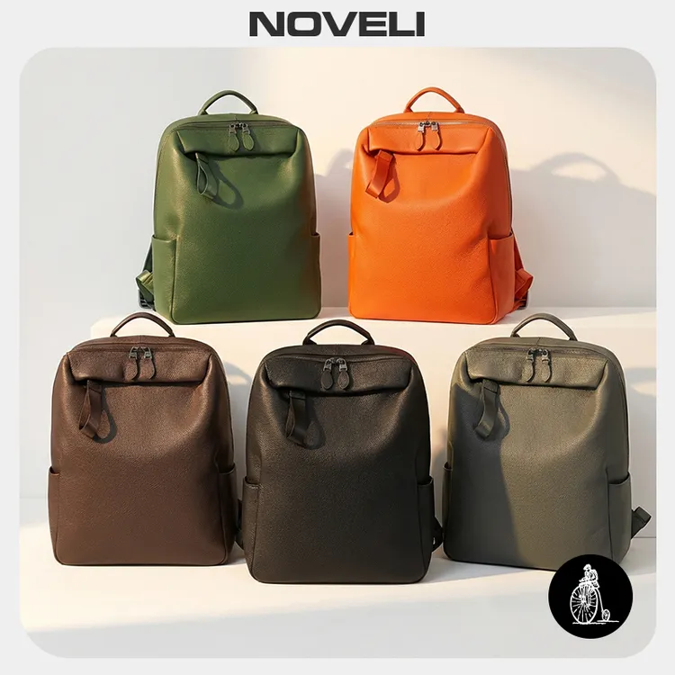 蓝威龙全新头层牛皮双肩背包真皮男女同款时尚百搭韩版多功能潮流商品图