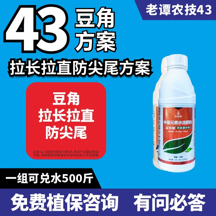老谭农技43豆角拉长拉直防尖尾方案豆角四季豆老鼠尾钙镁硼锌铁