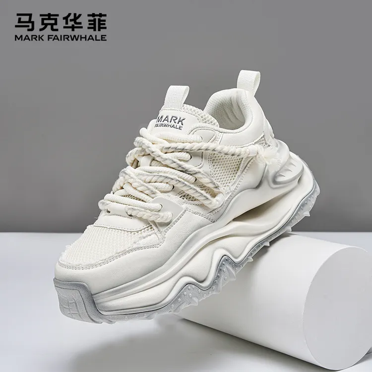 马克华菲男鞋2025潮牌秋季透气老爹鞋新款百搭增高个性男士潮流鞋