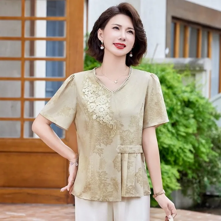 2025时尚妈妈装妈妈装显瘦气质洋气中老年