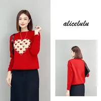 1 ALICE “芳心初动”毛衣 减龄心形 时髦百搭 S2141692T