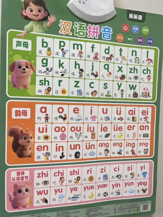 汉语拼音字母表墙贴拼读训练有声挂图学声母韵母点读发声一年级
