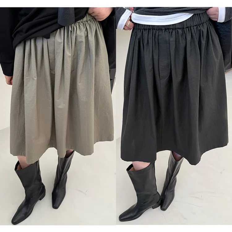 widelia202早秋韩版8031  慵懒风气质法式通勤个性百搭褶皱半身裙