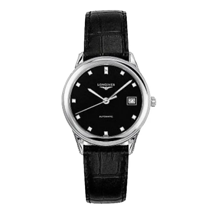 99新 Longines/浪琴 军旗/男士/黑盘镶钻/自动机械/35.6mm/全套商品图