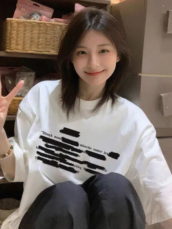 美式街头潮牌纯棉短袖女装夏季新款白色T恤宽松百搭学生上衣服ins