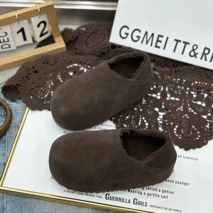 7厘米2026单棉同款复古勃肯鞋舒适百搭松糕鞋厚底真皮脚踩两穿鞋