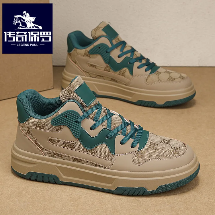传奇保罗正版高帮男鞋冬季厚底防滑帆布运动板鞋男复古百搭休闲鞋