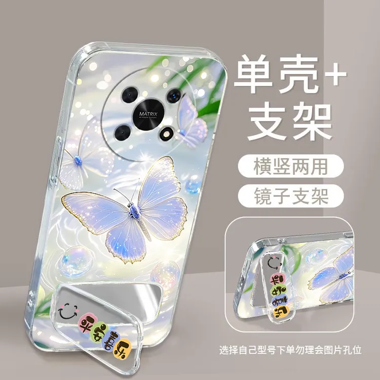 荣耀X30手机壳ADY-AN00硅胶软防摔全包边男女镜子支架HonorX30潮