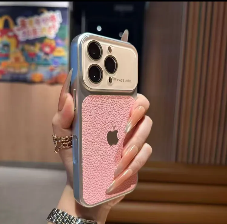 秋冬复古高级皮纹适用苹果17promax手机壳iPhone16/15秒变14/13女