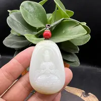 新疆和田玉金山糖白观音挂件