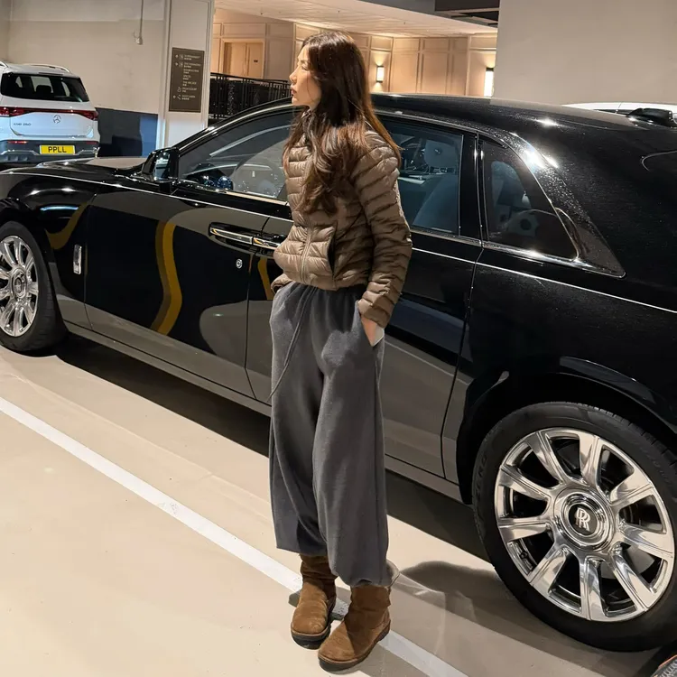 ROMI STUDIO“惬意自在”微磨毛松紧抽绳腰宽松直筒裤 RWCSXM1632