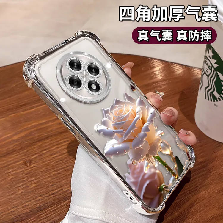 适用于OPPOa3Pro水晶玫瑰电镀防摔壳创意女手机壳保护套