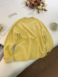 【女王洛克】韩版洋气简约潮流长袖针织衫冬款休闲百搭毛衣LK82765