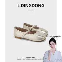 【刘叮咚女鞋】透气浅口夏季单鞋夏天平底鞋方头粗跟软底百搭025-6