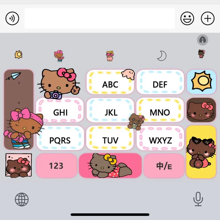 沙滩黑皮Kitty/ios苹果安卓百度输入法皮肤动效键盘智能双色