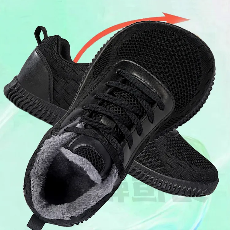 冬季宽脚健步鞋男女加绒保暖加宽加肥脚宽拇指外翻防滑宽楦休闲鞋