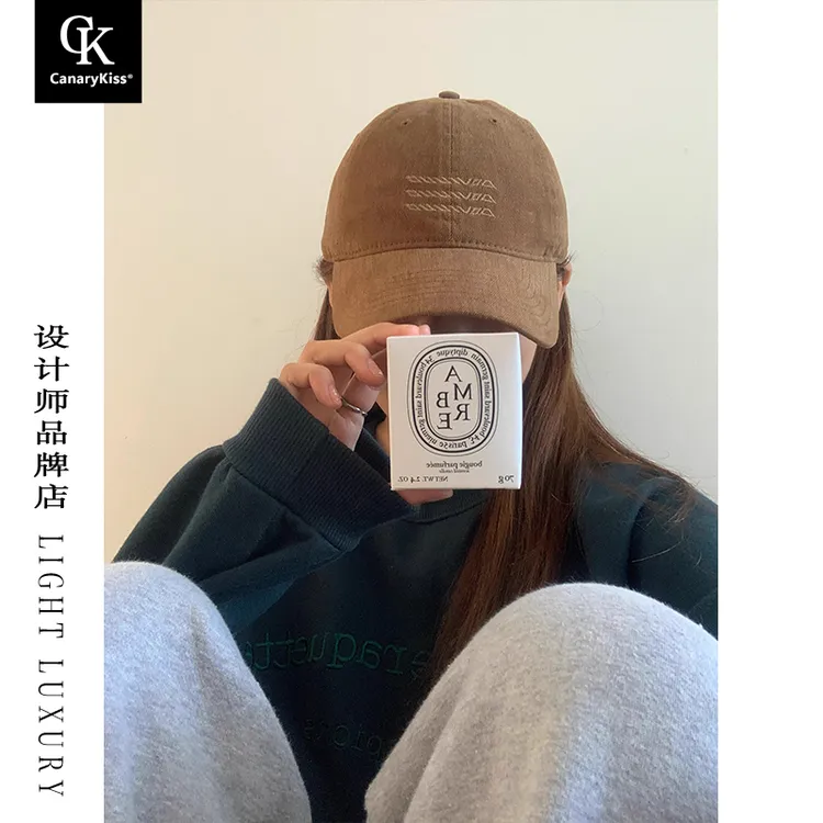 Canary Kiss棕色防晒棒球帽女显脸小宽檐百搭帽子秋季遮阳鸭舌帽