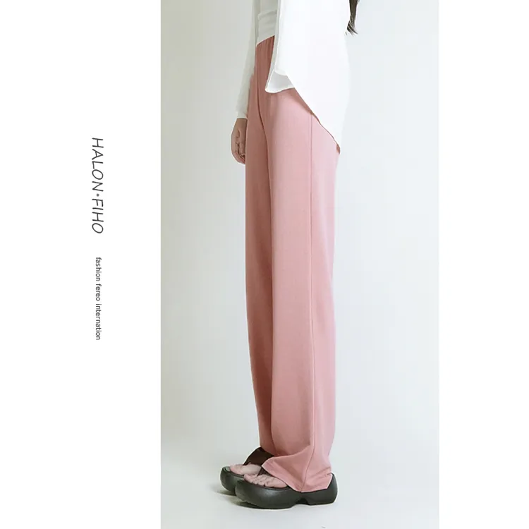 【杨总极简】夏季薄款 云砂洗天丝赛代尔窄版直筒裤女休闲拖地长裤