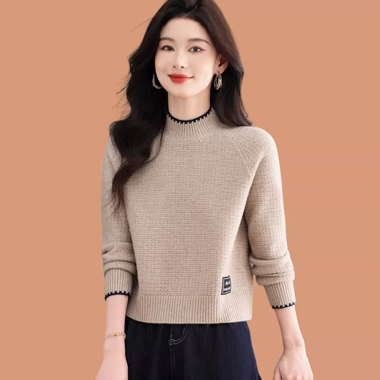 高级感短款针织衫女2026新款秋冬时尚高腰内搭上衣小个子打底毛衣