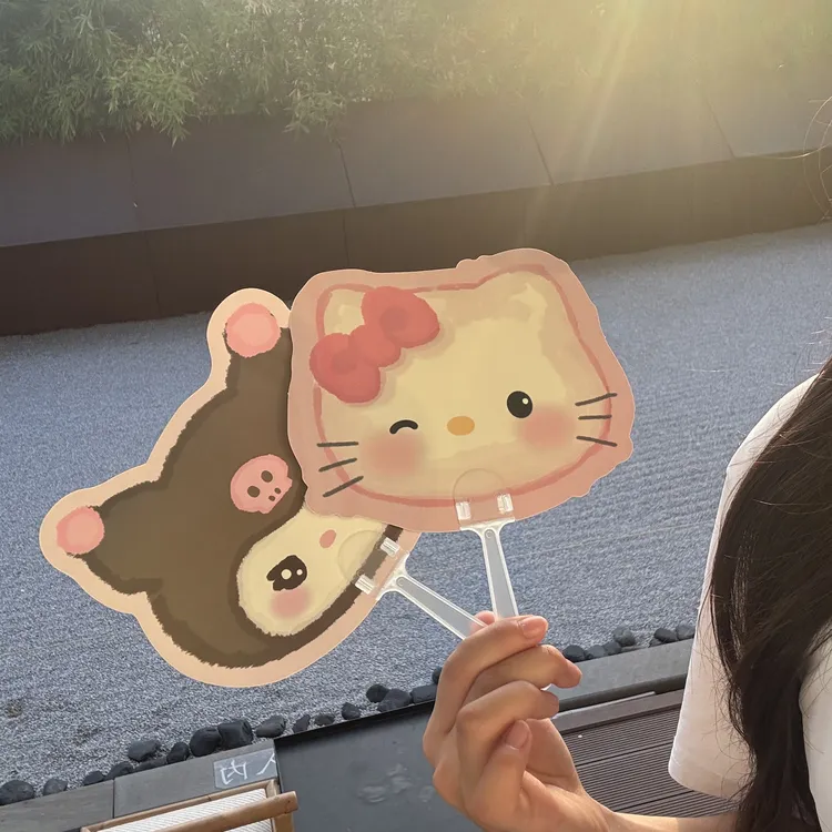 可爱KT猫手摇扇美乐蒂小扇子卡通高颜值少女心便携夏天清凉